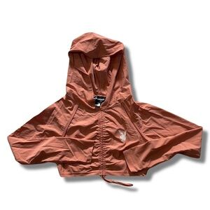 71 Playboy Bunny Ruched Crop Hoodie  Coral| Y2K Streetwear Pullover Sweater